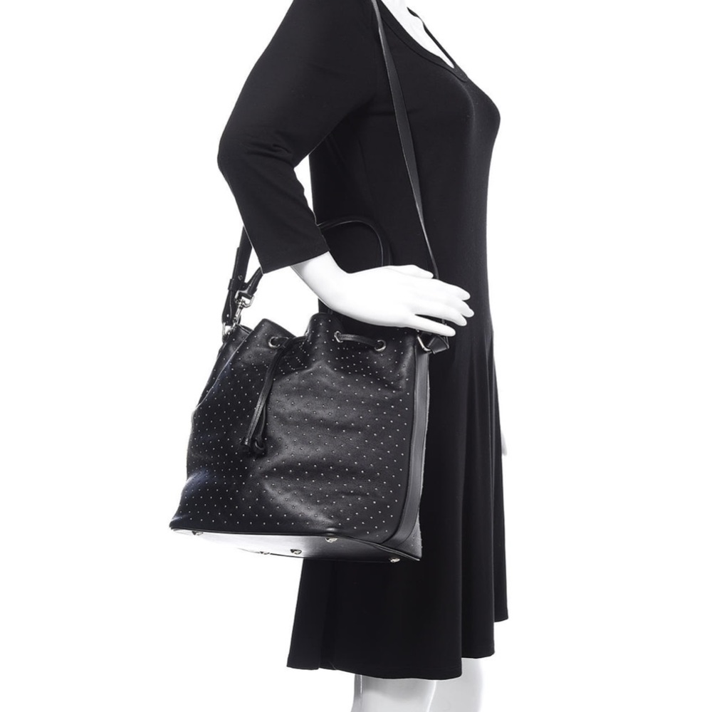 COPY - SAINT LAURENT Studded Emmanuelle Bucket Bag Black - Picture 9 of 9